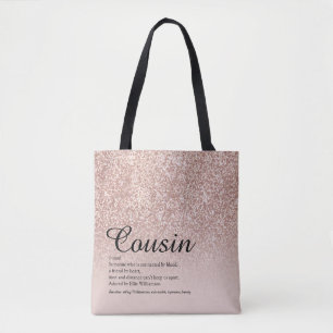 Bolsa Tote Prima Definição Script Brilho Dourado Rosa