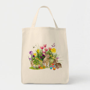 Bolsa Tote Primavera/ Banheira Floral de Tota do Ovo de Pásco