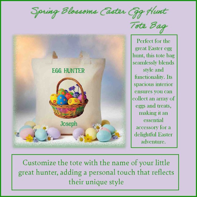 Bolsa Tote Primavera Blossomo Ovo de Páscoa (Criador carregado)