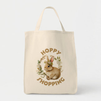 Bolsa Tote Primavera bunny, flores