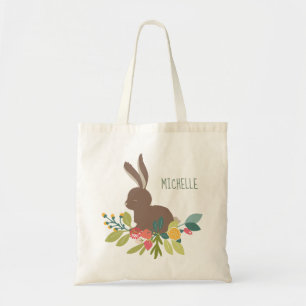 Bolsa Tote Primavera Bunny Páscoa com Nome