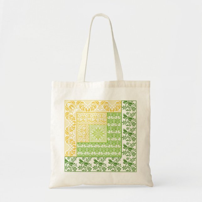 Bolsa Tote Primavera da cabana rústica de madeira (Frente)