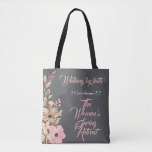 Bolsa Tote Primavera das mulheres retraem cristão-rosa-silves