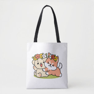 Bolsa Tote Primavera dentro da cutena - Ilustração Adorável d