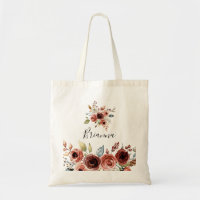 Primavera Elegante Floral Bridesmaid Tote Bag