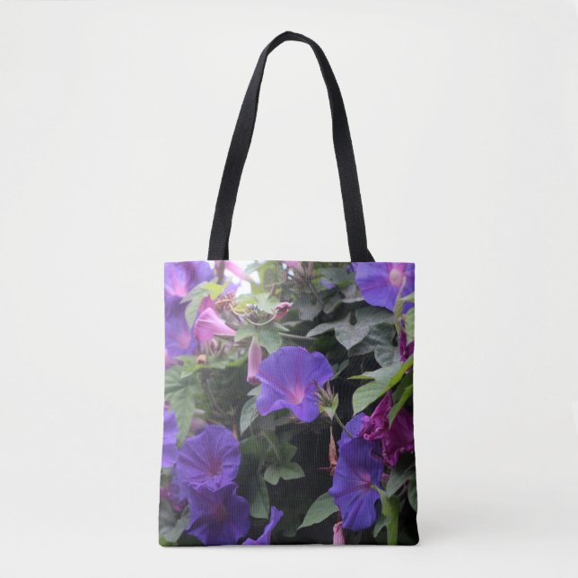 Bolsa Tote Primavera Morning Glories in Blue (Frente)