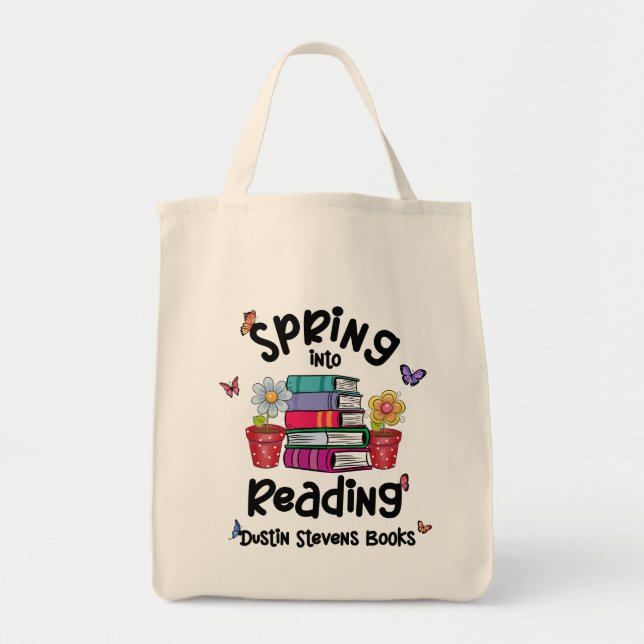Bolsa Tote Primavera Para Ler Os Livros Do Dustin Stevens (Frente)