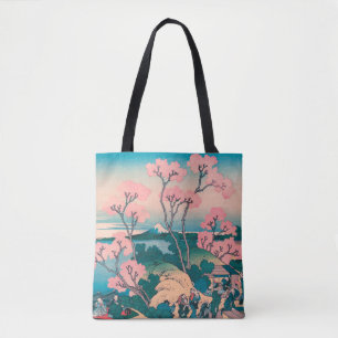 Bolsa Tote Primavera piquenique sob flores de cerejeira Monte