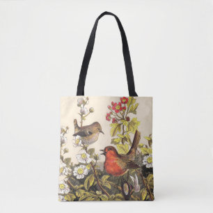 Bolsa Tote Primavera Robin Birds Red Birds