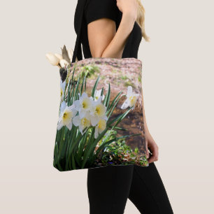 Bolsa Tote Primavera White Daffodil Flowers Por Brook