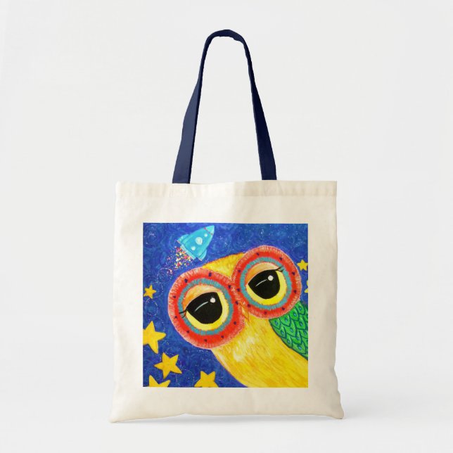 Bolsa Tote Primeira coruja no espaço (Frente)