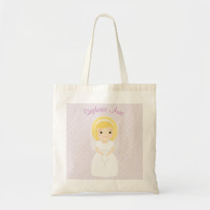 Bolsa Tote Primeira menina do louro do comunhão santamente