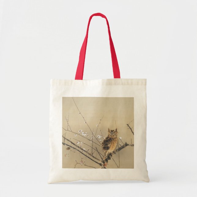 Bolsa Tote Primeiras Flores de Ameixa por Nishimura Goun, Cor (Frente)