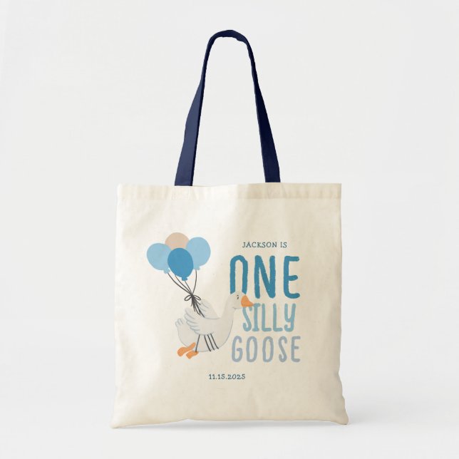 Bolsa Tote Primeiro aniversario de ganso de Bobo azul (Frente)