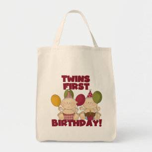 Bolsa Tote Primeiro aniversario gêmeos - Camisetas e presente