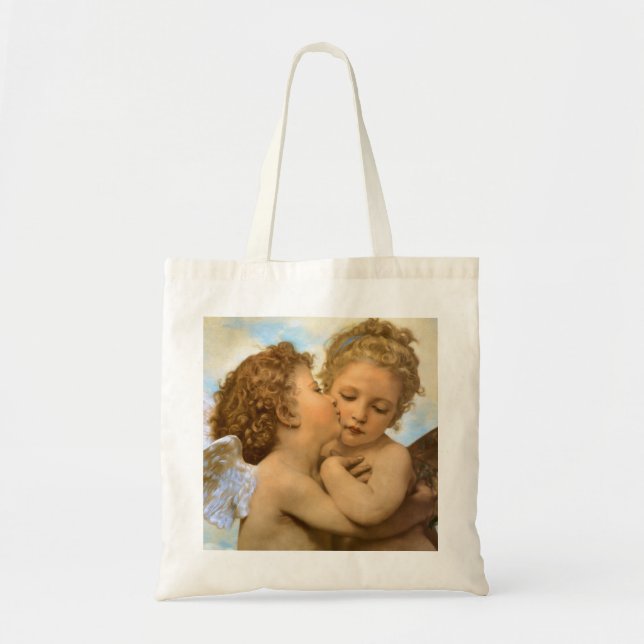 Bolsa Tote Primeiro Beijo (detalhe de anjo) por Bouguereau (Frente)