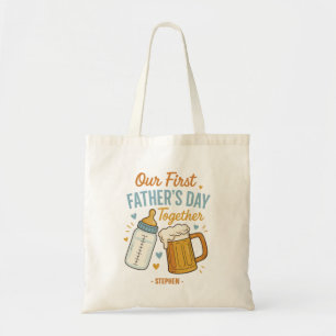 Bolsa Tote Primeiro Dia do Pai Juntos - Beer & Baby Bottle
