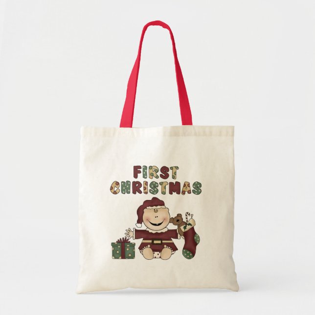 Bolsa Tote Primeiros Camisetas e presentes de Natal (Frente)