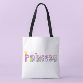 Bolsa Tote Princesa Alphabet Bright Colorful