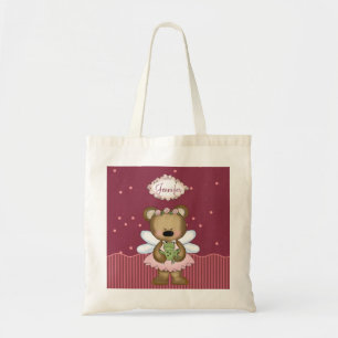 Bolsa Tote Princesa cor-de-rosa da fada do urso de ursinho