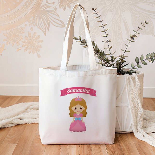 Bolsa Tote Princesa cor-de-rosa pequena bonito Miúdo (Criador carregado)