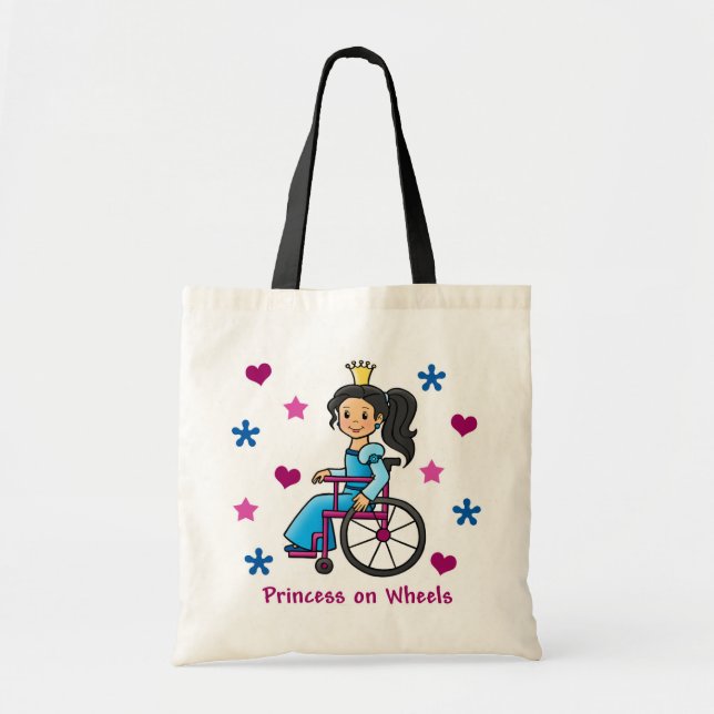 Bolsa Tote Princesa da cadeira de rodas (Frente)