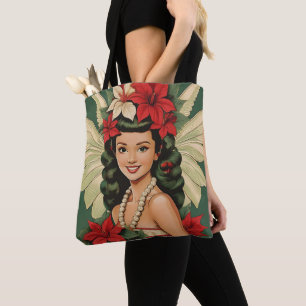 Bolsa Tote Princesa de Natal Tropical de Retro