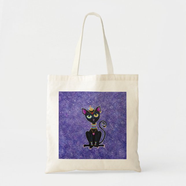 Bolsa Tote Princesa egípcia gato preto (Frente)