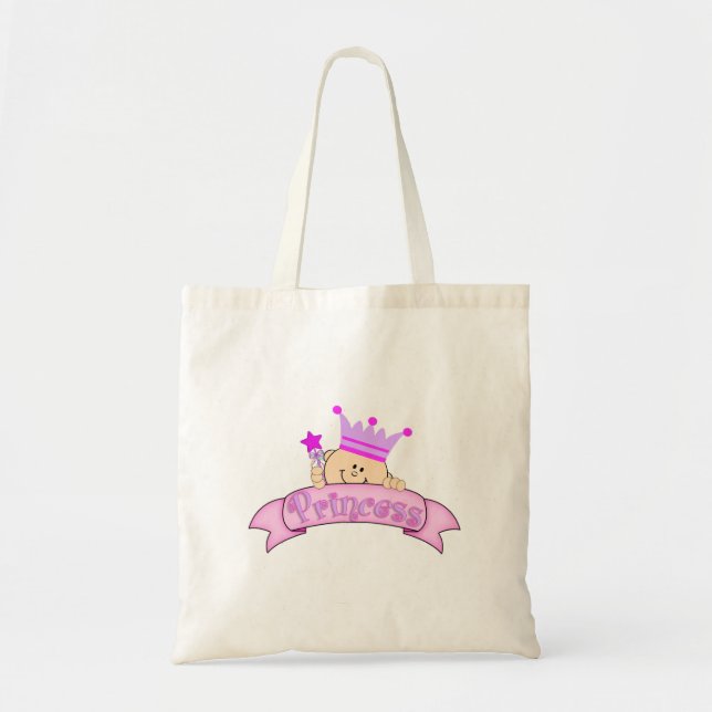Bolsa Tote Princesa espreitando bonito do bebê (Frente)