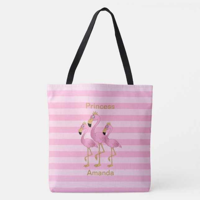 Bolsa Tote Princesa Flamingos Rosa - Personalizar (Frente)