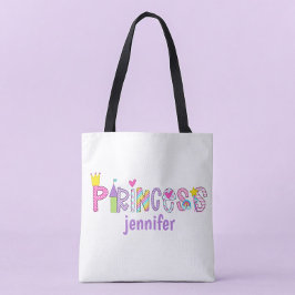 Bolsa Tote Princesa Personalizada Alphabet Bright Colorida