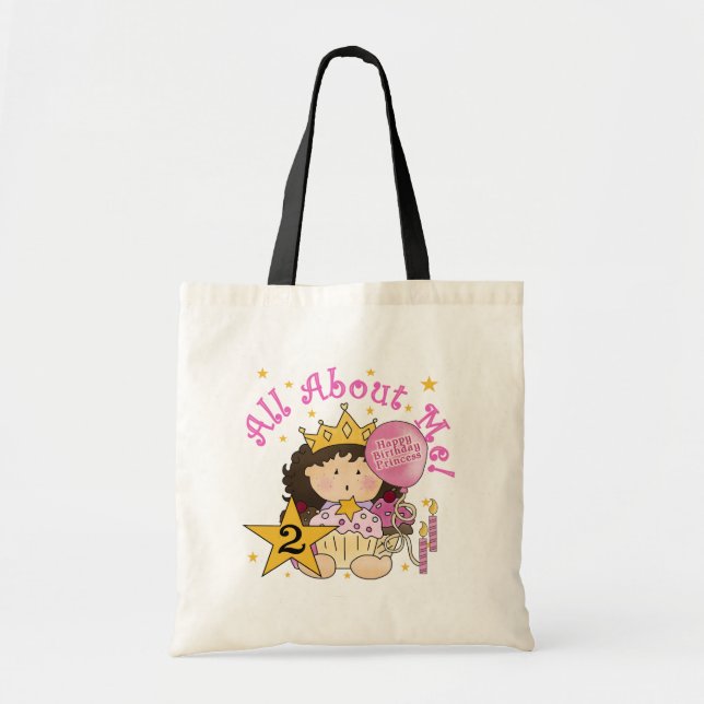 Bolsa Tote Princesa Sobre Mim segundo aniversário (Frente)