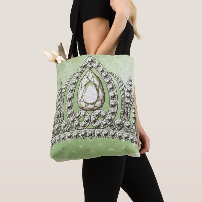 Bolsa Tote Princesa Vintage Crown Pale Green (Close Up)