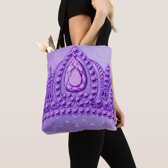 Bolsa Tote Princesa Vintage Crown Purple (Close Up)