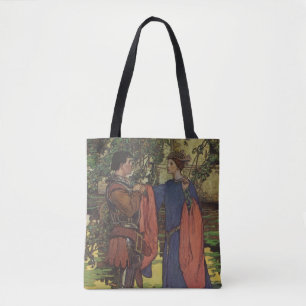 Bolsa Tote Príncipe Cavaleiro Herói Vintage Armadura Brilhant