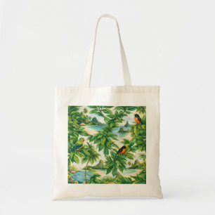 Bolsa Tote Príncipe São Tomé Praia Tropical Aves Exóticas