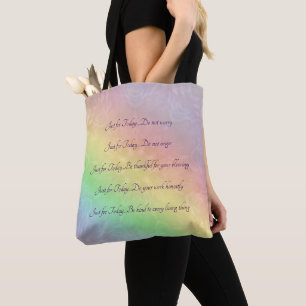 Bolsa Tote Princípios Reiki Rainbow Mandala design