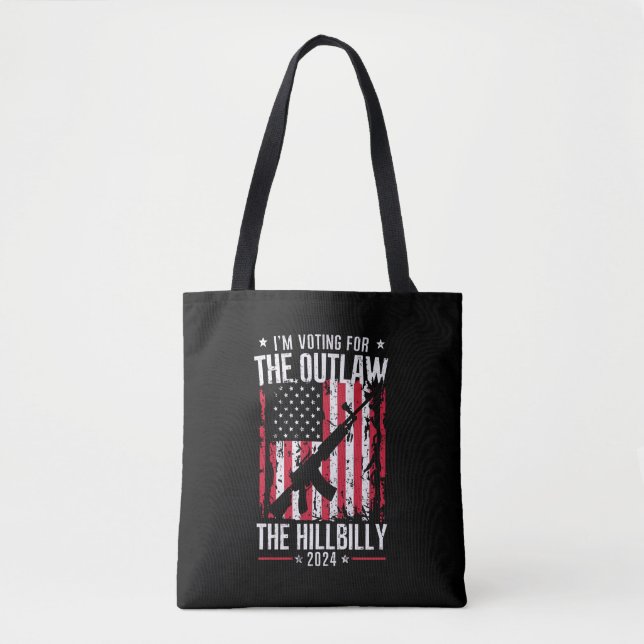 Bolsa Tote Pró 45 Estou votando no Fora da Lei e no Caipira (Frente)