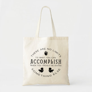 Bolsa Tote Procrastinação - gráfico preto na sacola