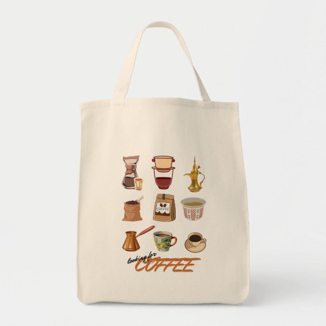 Bolsa Tote procurando pelo COFFEE (Frente)