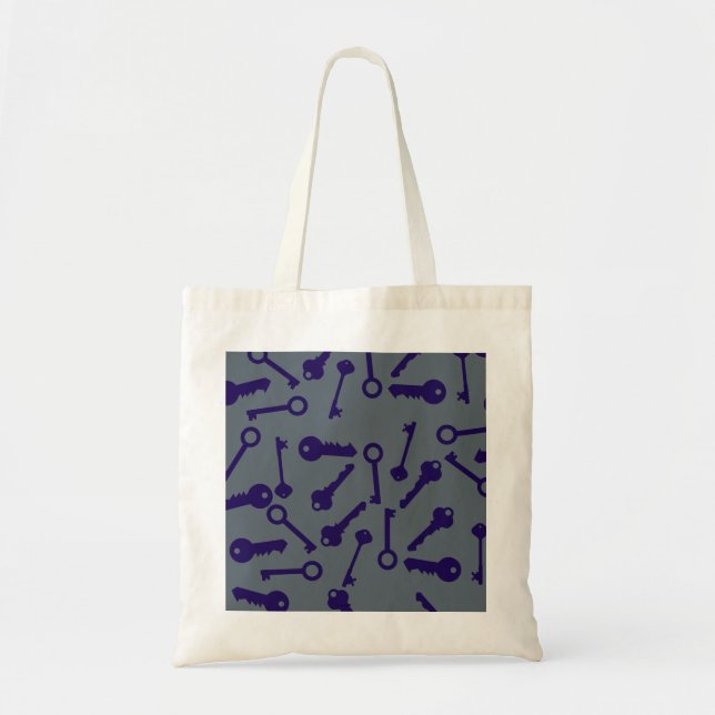 Bolsa Tote Produto de Padrão Azul Chave (Frente)
