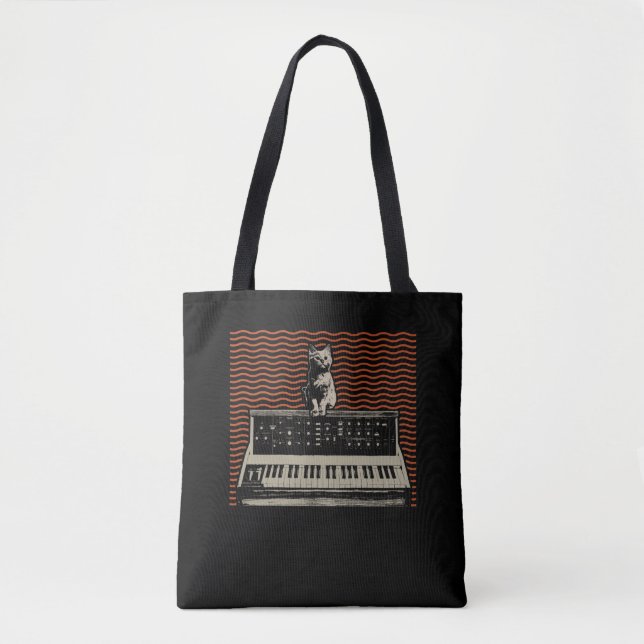 Bolsa Tote Produtor de Música Cat do Analog Modular Synthesiz (Frente)