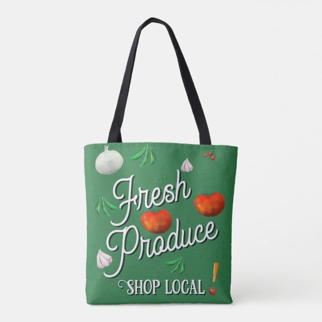 Bolsa Tote Produtos frescos, compre local (Verso)