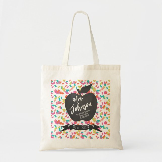 Bolsa Tote Professor(a) personalizado(a) de berçário maçã de  (Frente)