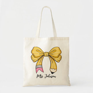 Bolsa Tote Professor de Arco de Coquetes de Lápis Personaliza