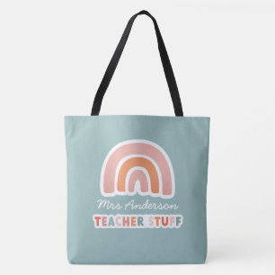 Bolsa Tote Professor de arco-íris de tipografia colorida mode