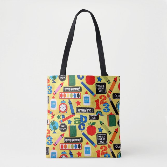 Bolsa Tote Professor de Arte da Pré-escola de Doodle - Bom fi (Frente)