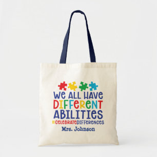 Bolsa Tote Professor de Autismo Inspiracional Personalizado