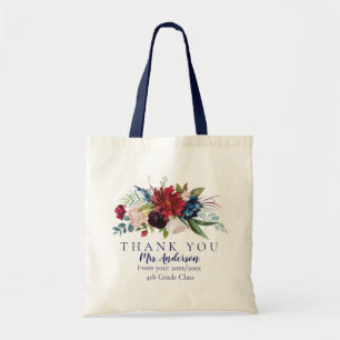 Bolsa Tote Professor de Buquê Floral Obrigado Atenção