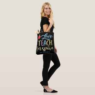 Bolsa Tote Professor de Citação Colorida Inspire Personalizad